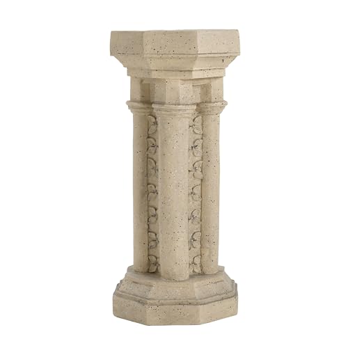 Modern Column Plant Stand, 23” Sculptural Indoor/Outdoor Pedestal for Defining Spaces, Showcasing Statement Plants or Minimalist Decor