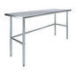 24 in. x 72 in. Open Base Stainless Steel Work Table | Residential & Commercial | Food Prep | Heavy Duty Utility Work Station | NSF - size: 72 in. Length x 24 in. Width