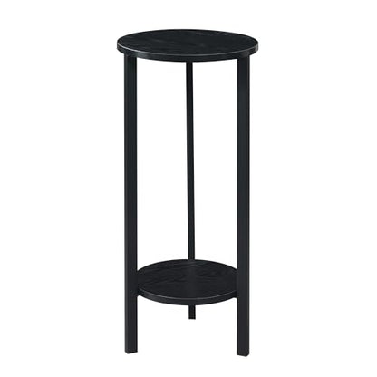 Convenience Concepts Graystone 2 Tier Tall Plant Stand 31" - Industrial Stand for Plants, Vases, and Antiques, Urban Modern Design for the Living Room, Hallway, Entryway, Black/Black - color: Black/Black