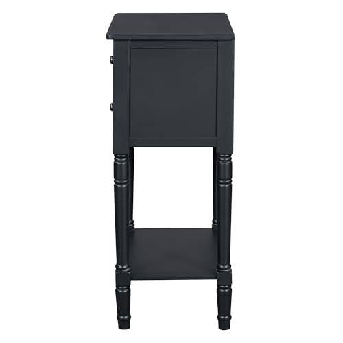 LUMISOL Slim Console Table with 3 Storage Drawers, Small Entryway Table with Bottom Shelf, Narrow Side Table for Entryway Foyer, Black - color: Black