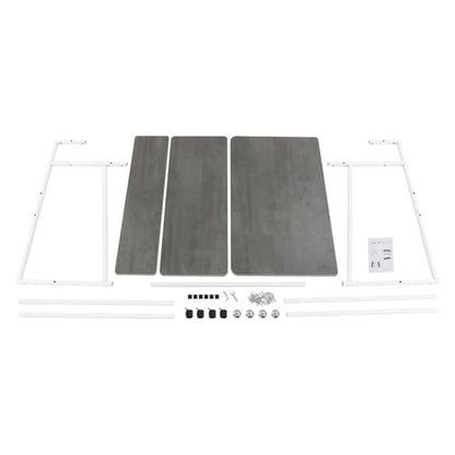 3 Tiers Rolling Computer Desk, 31.5 Inch Home Office Desk with 4 Wheels & 4 Foot Pads, Mobile Small Computer Desk, Student Study Table for Small Space Bedroom (White+Grey) - color: White+grey