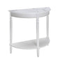 Convenience Concepts French Country Half-Round Entryway Table with Shelf, White Faux Marble/White - color: White Faux Marble/White