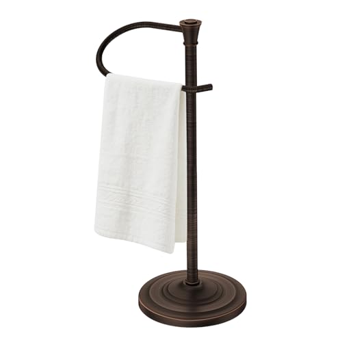 Bronze Bath Hand Towel Holder Stand,Stainless Steel 16 Inch Free Standing Towel Rack,Heavy Weight Towel Bar for Bathroom Vanity Countertop &Kitchen - color: Bronze