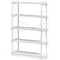 HCHQHS Bookshelf, 5-Tier Industrial Bookcase, White Open Book Shelf, Freestanding Tall Bookshelves with Metal Frame - color: Cloud White, size: 5-Tier (35.8"W x 65.7"H)
