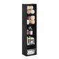 Furinno PASIR Book Shelf, 5-Tier Modern Bookshelf, Open Shelves Bookcase, 9 x 12 x 52, for Living Room, Bedroom, Home Office, Darkwood - color: Darkwood, size: 5-Tier, 9 x 12 x 52