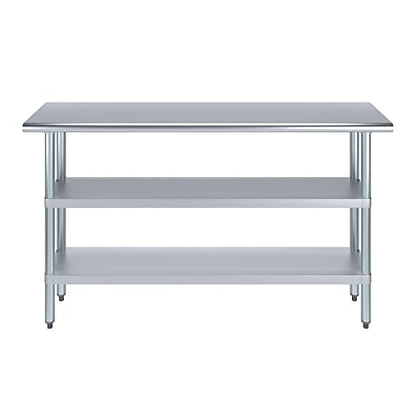 Stainless Steel Work Table with Second Undershelf – Narrow Commercial Prep Table for Kitchen, Bakery, or Garage – NSF Certified (14" x 48") - size: 14x48