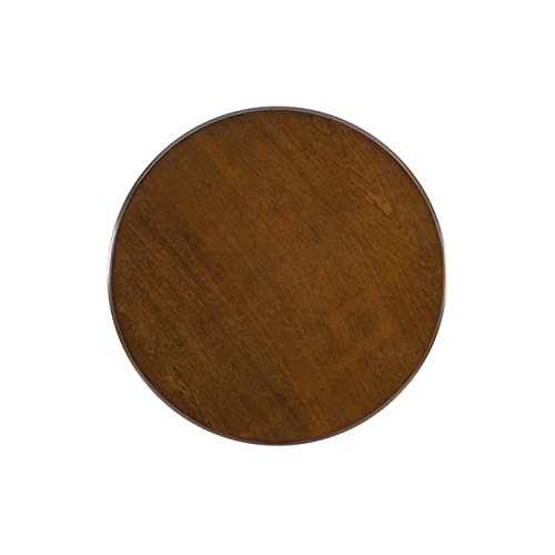Powell Tarkin Round Hazelnut Turned Spindle Pedestal Side Accent Table - color: Hazelnut