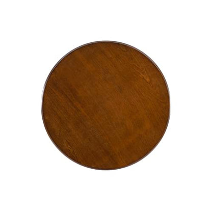 Powell Tarkin Round Hazelnut Turned Spindle Pedestal Side Accent Table - color: Hazelnut