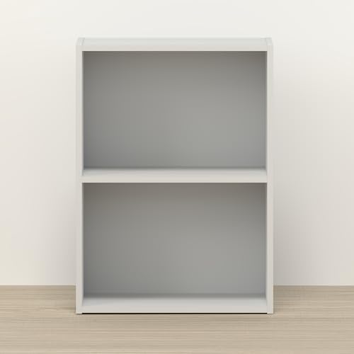 Toki 2-Tier Book Shelf, Bookcase, Bookshelf, 9 x 16 x 21 Inches, for Home Office, Living Room,White - color: White, size: 2-Tier