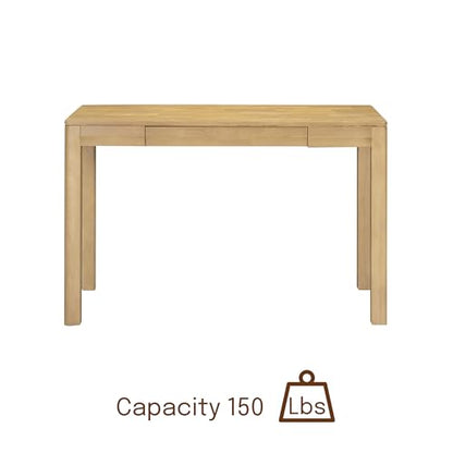 NTC Flow Modern Wooden Rectangle Desk Table with Hidden Drawer – Waterproof & Heat Resistant - Sand - color: Sand, size: 47 Inch, style: Desk