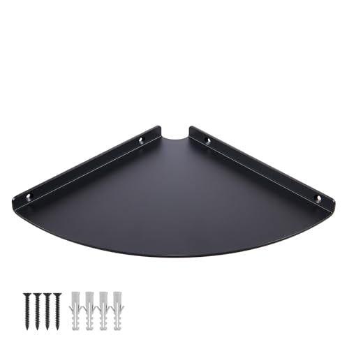 11 Inch Corner Shelf - Heavy Duty 3.0mm Aluminum Alloy Wall Mounted Floating Shelf for Bathroom, Kitchen, Living Room, Office, Bedroom & Dorm - Black - color: Black, size: 11 inch corner shelf