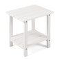 Apolimi Adirondack Outdoor Side Table, 2-Tier Sturdy Patio End Table Weather Resistant, 16.5" Solid Side Table for Patio, Pool, Porch - color: Pure White