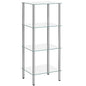 HOOBRO Glass Shelf, 4 Tier Bathroom Standing Shelf Unit, Tempered Glass Shelving Stand for Small Space, Perfume Stand Organizer, Space-Saving, for Bathroom, Bedroom, Steel Frame, Silver SV04CJ01 - size: 15" L x 11.8" W x 41.3" H