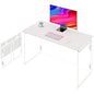 31.5" Folding Desk: No Assembly, Wood Top for Small Spaces | Home office desk, holds 150 lbs, folds flat to 2.3 in, splash-proof wood top, sturdy metal frame - color: White, size: 31.5"W x 15.7"D