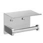 VAEHOLD Self Adhesive Toilet Paper Holder with Phone Shelf Stainless Steel Wall Mounted Toilet Paper Roll Holder - Rustproof and Bathroom Washroom Tissue Roll Holder with Storage Shelf - Silver - color: Silver