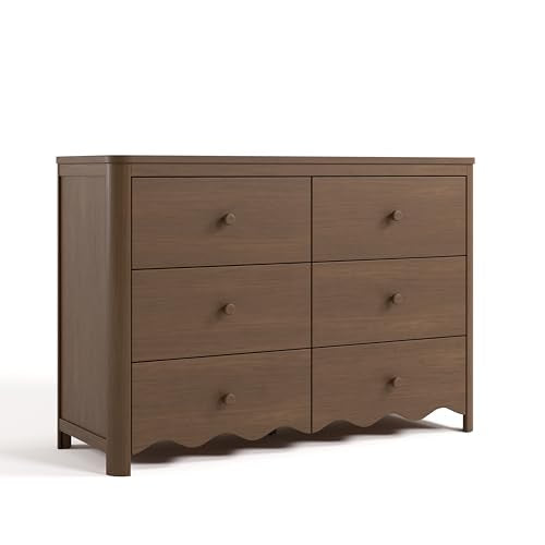 Storkcraft Casablanca 6 Drawer Dresser, Hazelnut | GREENGUARD Gold Certified, Brown Dresser for Bedroom, Kids & Nursery Storage Chest, Safety Interlocking Drawers, Kids Bedroom - color: Hazelnut, style: 6 Drawer Dresser