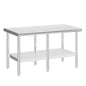 Jocisland 30" x 60" Stainless Steel Table for Prep & Work, Food-Grade Stainless Steel Adjustable Under Shelf and Feet, for Commercial Kitchen, Restaurant, Hotel, Garage - size: 30x60 in, style: Rounded Table Corner