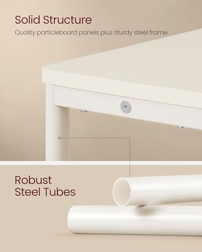 VASAGLE Side Table with Charging Station, Narrow End Table, 3-Tier Nightstand, Sofa Table for Small Spaces, Magazine Rack, for Living Room, Bedroom, Study, Cream White ULET335W01 - color: Cream White