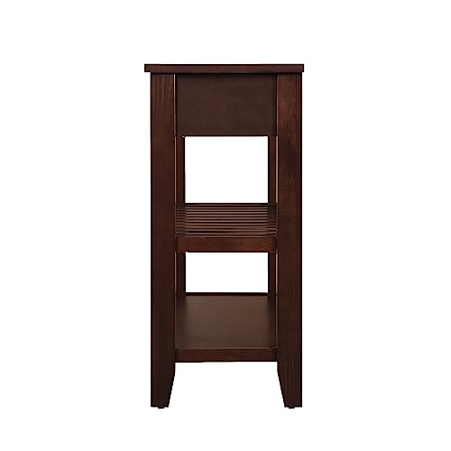 Knocbel Entryway Console Table with 2 Storage Drawers and 2 Lower Shelves, Entrance Hallway Foyer Behind Sofa Couch Table, Easy Assembly (Dark Coffee) - color: Dark Coffee