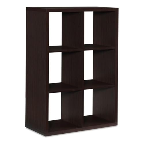 Riverbay Furniture 44" H Transitional Wood Storage Cabinet with 6 Inner Cube Areas, Some Assembly Required, in Espresso Finish - size: 6 Cubby