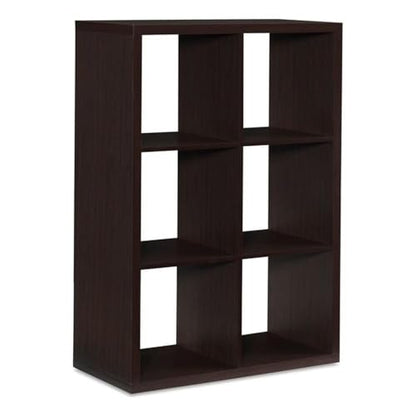 Riverbay Furniture 44" H Transitional Wood Storage Cabinet with 6 Inner Cube Areas, Some Assembly Required, in Espresso Finish - size: 6 Cubby
