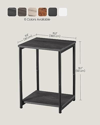 VASAGLE Side Tables Set of 2, Small End Table, Nightstand for Living Room, Bedroom, Office, Bathroom, Misty Gray and Classic Black ULET272B68 - color: Misty Gray + Classic Black