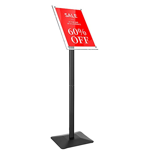 DISPLAYSWORKER Heavy Duty Pedestal Sign holder floor Stand,sign stand poster stand ,Acrylic Frame Standing Floor for 11 x 17 inch,Black (black, acrylic frame 11-x-17-inch) - color: black acrylic frame, size: 11-x-17-inch