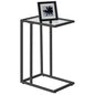 HOOBRO C Shaped End Table, Glass Side Table with Metal Frame, Black Coffee Table for Small Space, Modern Style, for Living Room, Black BK03SF01 - color: Black