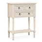 Giantex Entryway Table with Storage, Rustic Small Console Table w/ 3 Drawers & Open Bottom Shelf, Skinny Wood Console Table, Narrow Sofa Side Table for Living Room, Foyer, Hallway, Entry Table, Beige - color: Beige