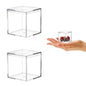 KissYou Small Acrylic Box Clear Display Case Plastic Square Cube 2 Packs Candy Box with Lid Jewelry Storage Contanier - size: 1.77 x 1.77 x 1.77 Inch