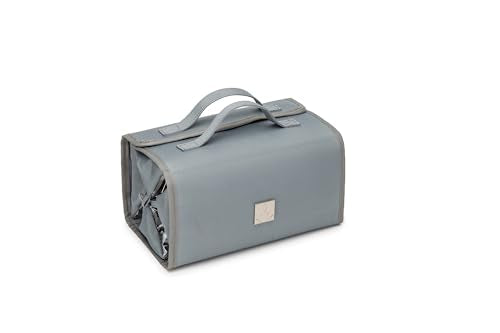 Roll Up Makeup Bag, Travel Toiletry Bag for Women with 4 Clear TSA Approved Pouches, Hanging Travel Organizer, Folding Cosmetic Bag for Men and Women - color: Grey