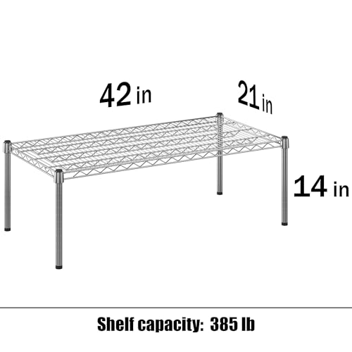 21" Deep x 42" Wide x 14" Height Wire Shelving Kit | 1-Tier | NSF Commercial Storage Rack Unit - size: 21" Deep x 42" Wide