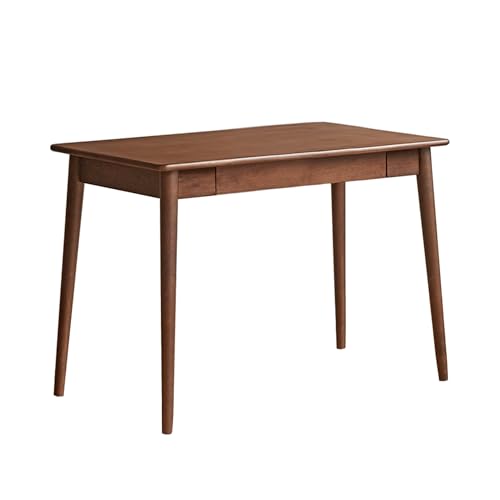 Computer Desk, Solid Wood Desk, Mid Century Modern Home Office, Writing Desk with Drawers for Study Bedroom Living Room 31.49" W - color: Walnut-rubberwood-5, size: 31"W