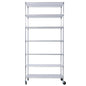 7-Tier Shelf, Adjustable Wire Metal Rack Shelving, Heavy Duty Standing Storage Shelves, Garage, Kitchen, Office, Bathroom, Shelfs Easy Assembly, 48" W x 18" D x 82" H Wheels, Chrome - color: Chrome, size: 7-tier 48"W x 18"D x 81.5"H Wheels