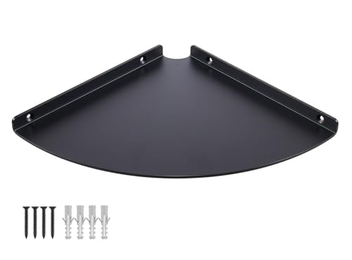 Corner Shelf, 3.0mm Aluminum Alloy Corner Shelf wall Mounted, for Offices, Bedrooms, Kitchens, Bathrooms, Dorm Rooms and Living Rooms(9 in Black) - color: Black, size: 9 inch corner shelf