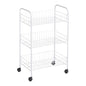 Rubbermaid 3-Tier Shelving Wheeled Organizer, Wire Adjustable Metal Storage Cart, for Office/Kitchen/Bedroom/Laundry Home Use, White - style: Storage Cart