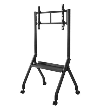 Smart Board Stand with 4 Lockable Wheels, 42-75" Height Adjustable Mobile Stand, Floor Wheeled TV Cart Rack Supports Up to 210lbs Rolling TVs Bracket with Laptop Shelf for Office/Classroom/HOM