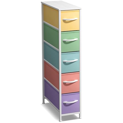 Sorbus Kids Dresser with 5 Drawers - Storage Unit Organizer Chest for Clothes - Bedroom, Kids Room, Nursery, & Closet - color: Pastel, style: 5 Drawer