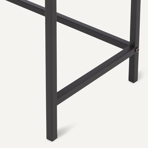 Amazon Basics Rectangular Console Table with Storage Shelf, Steel Frame, Oak Finish, 39.4"W x 31.5"H x 11.8"D - color: Oak, style: console table