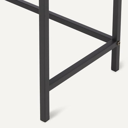 Amazon Basics Rectangular Console Table with Storage Shelf, Steel Frame, Oak Finish, 39.4"W x 31.5"H x 11.8"D - color: Oak, style: console table