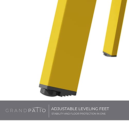 Grand Patio Round Steel Patio Coffee Table, Weather Resistant Outdoor Large Side Table, Yellow… - color: Yellow, style: 1 PC