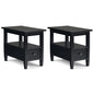 SIMPLIHOME Warm Shaker Solid Wood 14 inch Wide Transitional-Style Narrow Side Tables in Black for the Living Room and Bedroom (Set of 2) - color: Black, size: 14 inch, style: End Table (Set of 2)