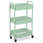 3-Tier Rolling Metal Storage Organizer - Mobile Utility Cart, Kitchen Cart with Caster Wheels (Aqua Green) - color: Aqua Green
