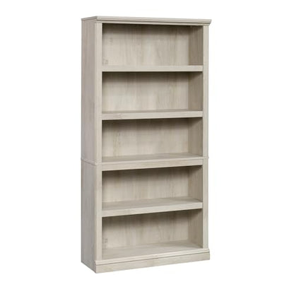 Sauder 5 Tier Book Shelf Wooden Bookcase Multipurpose Bookshelf for Home Office, Living Room, in Chalked Chestnut - color: Chalked Chestnut