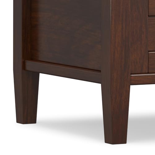 SIMPLIHOME Warm Shaker End Table - 20 inch Wide Solid Wood Side Table in Russet Brown, Transitional Accent Table for Living Room with Drawer and Lower Shelf - color: Russet Brown, size: 20 inch, style: End Table