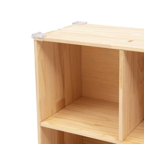 10 Cube Solid Wood Bookcase Organizer, 59" Long Floor Standing Bookshelf, Open Storage Display Cabinet for Living Room Bedroom Office Hallway Entryway (4 Cube) - size: 4 Cube