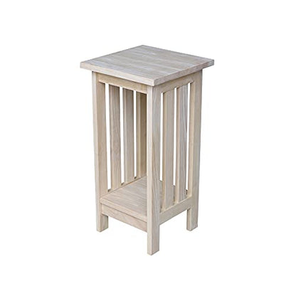 IC International Concepts Mission Plant Stand, 24-Inch High, Solid Parawood, Unfinished - size: 24 Inch