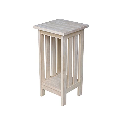 IC International Concepts Mission Plant Stand, 24-Inch High, Solid Parawood, Unfinished - size: 24 Inch