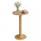 Round Side Table for Small Spaces, Modern Pedestal End Table with Solid Wood Spindle Leg, Small Drink Table Accent Nightstand for Living Room, Bedroom, Sofa Side, Apartment & Office, Wood - color: Wood
