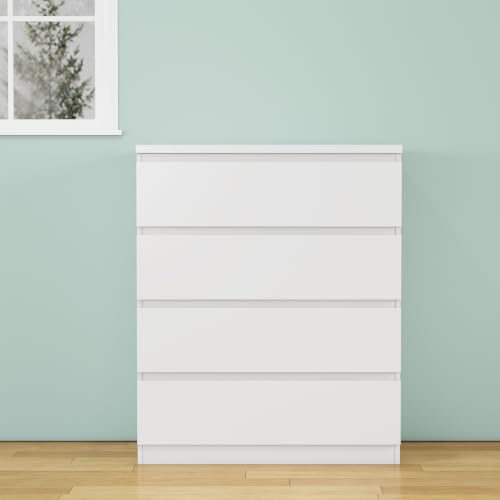 Nightstand with Drawers, Bedside Table with Drawers, Sofa Side Table Storage Cabinet, Night Stand for Bedroom Living Room (1, 4 Drawers White, 31.5" W×15.7" D×38.1" H) - color: 4 Drawers White, 31.5"w